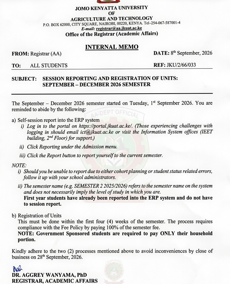 session reporting memo